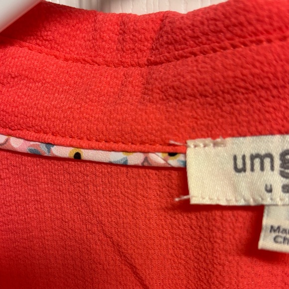 Umgee Bright Red/Orange Textured Dress - Picture 5 of 7